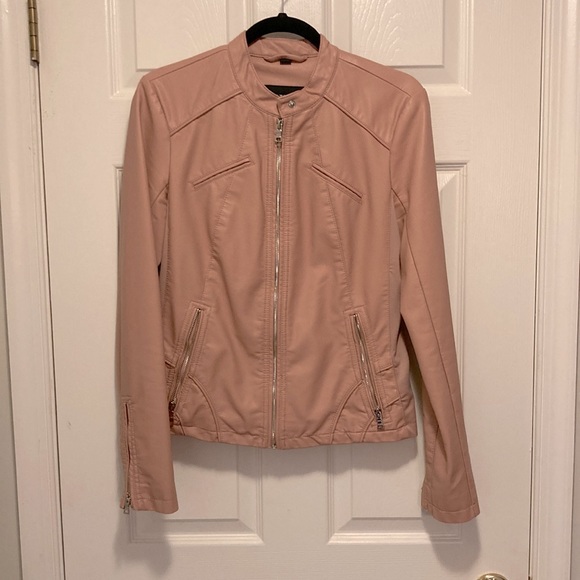 Guess Jackets & Blazers - Blush pink faux leather jacket